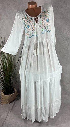 Crinkle maxi kleid tunika - maxi,