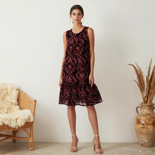 Abend boho knielang kleid - abend,