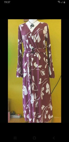 Damen plissee langarmkleid - plissee,